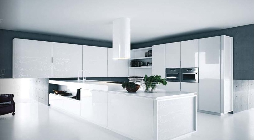 Tủ bếp Acrylic màu trắng sang trọng